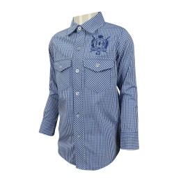 KD023 來樣訂製小童恤衫 設計兒童長袖恤衫 格仔紋 小學校服 澳洲  小童恤衫批發商 KD023 來樣訂製小童恤衫 設計兒童長袖恤衫 格仔紋 小學校服 澳洲  小童恤衫批發商